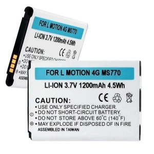 Cell Phone Battery – LG MOTION 4G MS770 3.7V 1200mAh LI-ION BATTERY