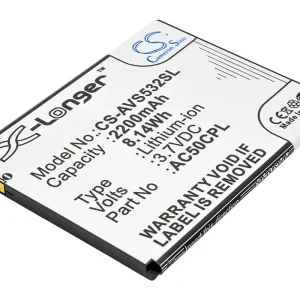 CS-AVS532SL : Battery for Archos 50c Platinum – Replaces Archos AC50CPL, BSE70H