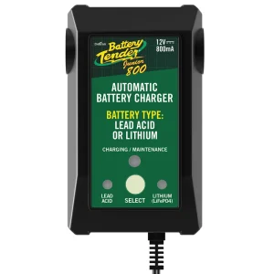 022-0199-DL-WH – Battery Tender® 12V, 800mA Lead Acid/Lithium Selectable Battery Charger