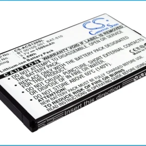 CS-ACS120SL : Battery for Acer S120, Liquid Metal – Replaces Acer BT.0010S.001, BAT-510, BAT-510 (1ICP5/42/61) and others
