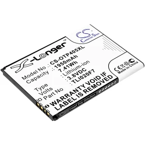 CS-OTP405XL : Battery for Alcatel One Touch Pixi 4 5, One Touch Pixi 4 (5), One Touch 4 5.0 and others – Replaces Alcatel TLI020F7