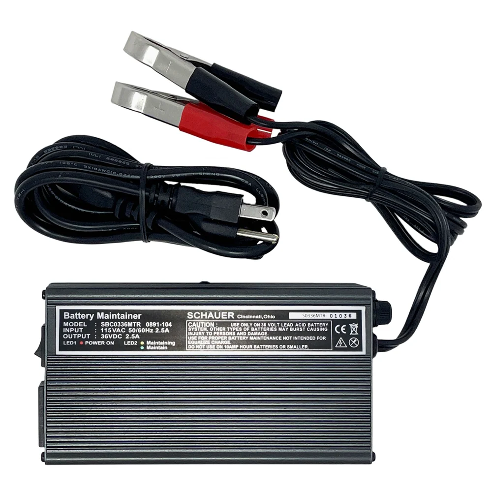 Schauer SBC0336MTR – 36V, 2.5A Electronic Battery Maintainer with Battery Clips