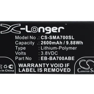 CS-SMA700SL : Battery for Samsung Galaxy A7, SM-A700F, SM-A700FD and others – Replaces Samsung EB-BA700ABE, GH43-04340A