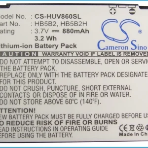 CS-HUV860SL : Battery for Vodafone V830, 830, VF830 and others – Replaces Vodafone HB5B2, HB5B2H