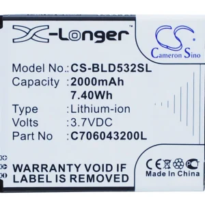 CS-BLD532SL : Battery for BLU Studio 5.0C HD, Studio 5.0 II, Studio 5.0C Mini and others – Replaces BLU C706043200L, C706043200T