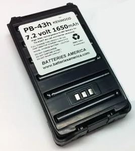 PB-43H : 7.2v NiMH battery for KENWOOD TH-K2AT (replaces PB-43N)