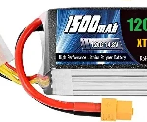 4S1500XT60 : 14.8 volt 1500mAh 120C LiPO battery for R/C