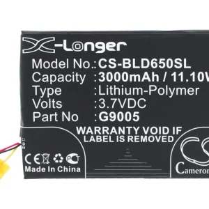 CS-BLD650SL : Battery for BLU Studio 6.0 HD, D650A, D651U and others – Replaces BLU G9005, C946304300P
