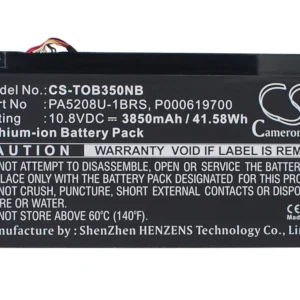 CS-TOB350NB : Battery for Toshiba Chromebook CB35, ChromeBook CB35-B, ChromeBook CB35-B3340 and others – Replaces Toshiba PA5208U-1BRS, P000619700