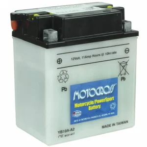 YB10A-A2 High Perf Conv 12V MC Battery, Dry Charged 11 AH, M221AY