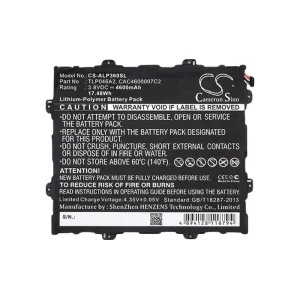 CS-ALP360SL : Battery for Alcatel OT-P360X, One Touch POP 10 (9.6), One Touch POP 10 and others – Replaces Alcatel TLP046A2, CAC4600007C2