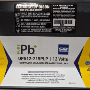 UPS12-215PLP Battery Pure Lead Plus C&D