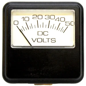 PR24-50DV – Volt Meter 0-50V DC Metal Face Clamp-Mount Heavy-Duty for Battery Chargers