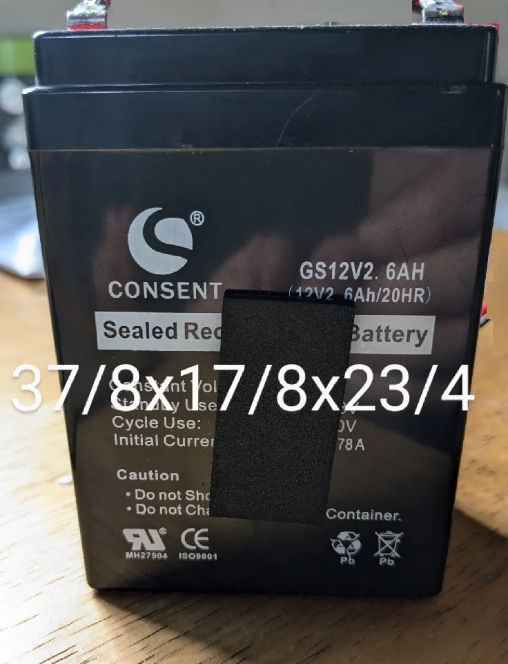Consent GS12V2.6AH Battery Replacement