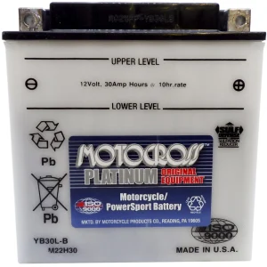 YB30L-B High Perf Conv 12V MC Battery, Dry Charged 30 AH, M2230L