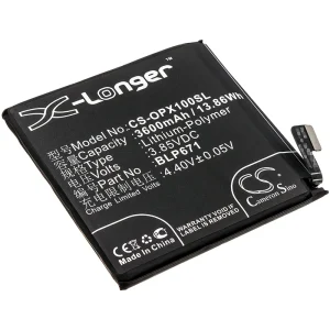 CS-OPX100SL : Battery for OPPO Find X, Find X Dual SIM, Find X Dual SIM TD-LTE and others – Replaces OPPO BLP671