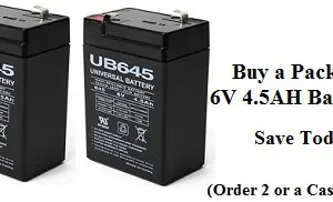 Universal Battery 2 Pack 6V 4.5AH