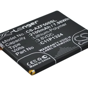 CS-AZF500SL : Battery for Asus ZenFone 5, ZenFone 5 A500, ZenFone 5 A501 and others – Replaces Asus C11P1324, 0B200-00850000