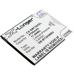 CS-SMT365XL : Battery for Samsung SM-T360, SM-T365, Galaxy Tab Active and others – Replaces Samsung EB-BT365BBU, EB-BT365BBC, EB-BT365BBUBUS and others