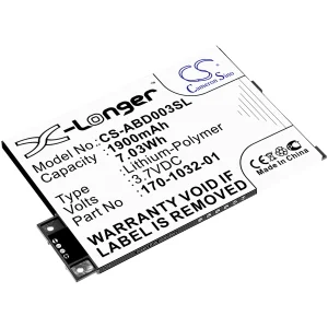 CS-ABD003SL : Battery for Amazon Kindle 3, Kindle III, Kindle 3 Wi-fi and others – Replaces Amazon S11GTSF01A, GP-S10-346392-0100, 170-1032-01 and others