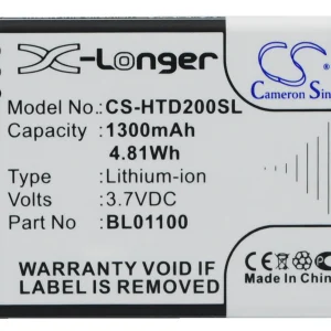 CS-HTD200SL : Battery for HTC Desire C, Golf, A320E and others – Replaces HTC BA S840, BA S850, 35H00194-00M and others
