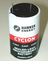 0800-0004 : 2 volt 5Ah Cylindrical Sealed Lead rechargeable Battery