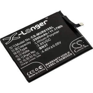 CS-MUR610SL : Battery for Xiaomi Redmi 6A, Redmi 6A Dual SIM TD-LTE, M1804C3DH and others – Replaces Xiaomi BN37