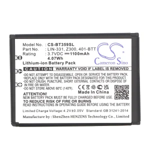 CS-BT359SL : Battery for Globalsat BT-359, BT-359W, TR-101 and others – Replaces Globalsat LIN-331, Z300, 401-BTT