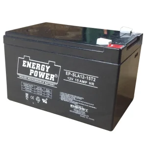 Energy Power 12V, 15AH SLA AGM Battery – T2 Push-on Terminals (.250″)