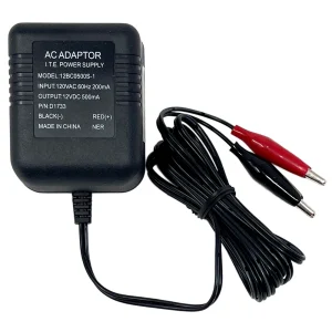 D1733 – UPG Charger 12V, 500mA Unregulated, Single Stage w/Alligator Clips