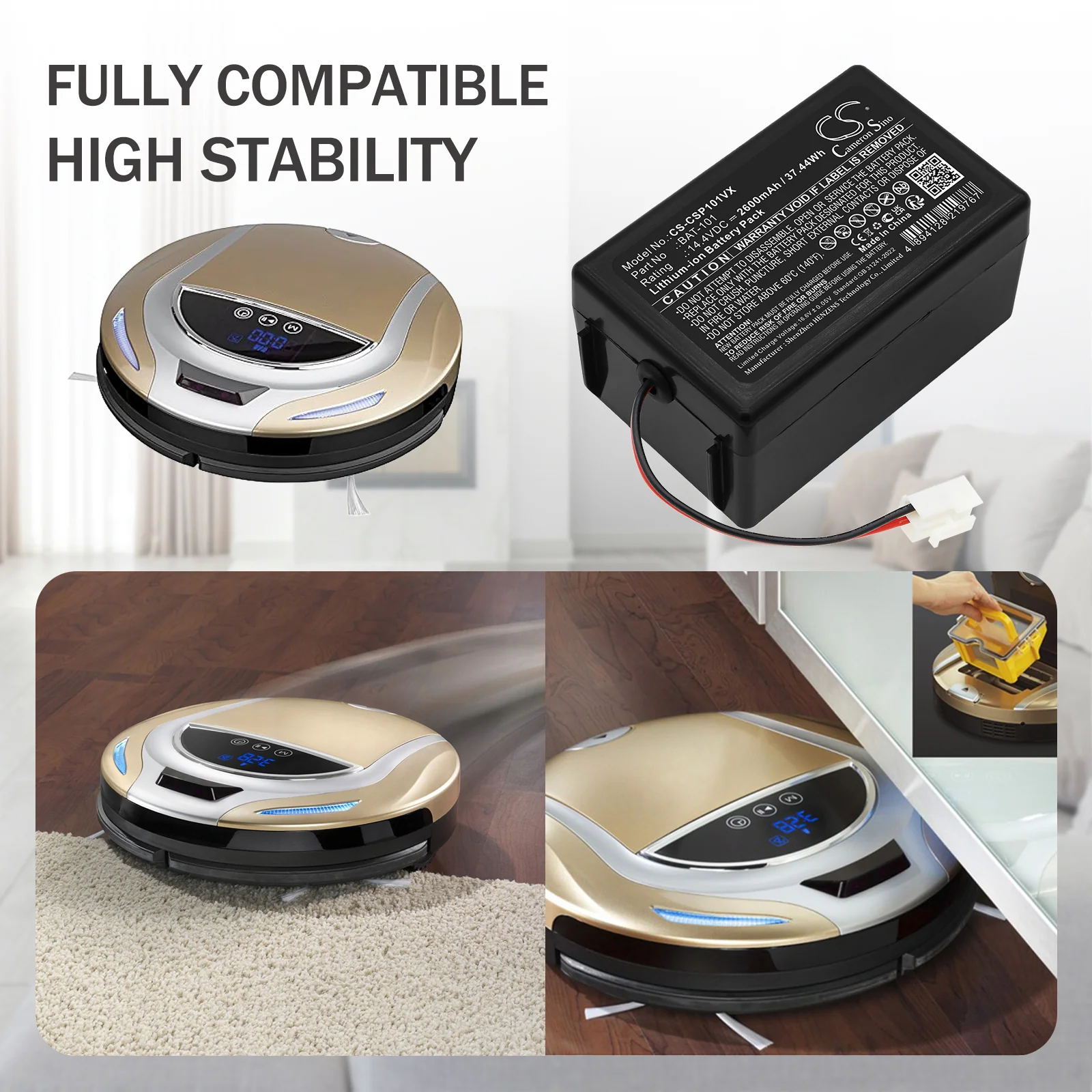 CS-CSP101VX : Battery for Cleanmaxx Smart Plus – Replaces Cleanmaxx BAT-101