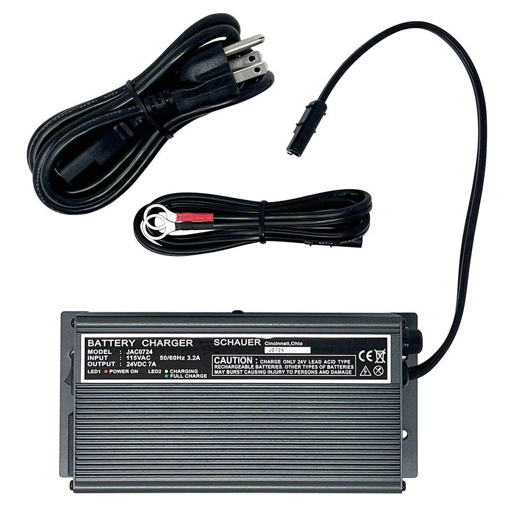 JAC0724-R – Schauer 24V, 7A Fully Automatic Electronic Charger/Maintainer – 115VAC – Ring Terminals