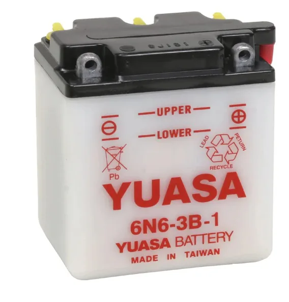 Yuasa 6N6-1B Battery replaced by 6N6-3B-1