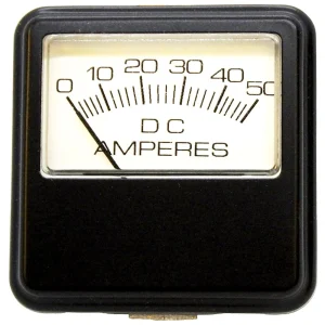 PR24-50 – Amp Meter 0-50A Metal Face Clamp-Mount Heavy-Duty for Battery Chargers