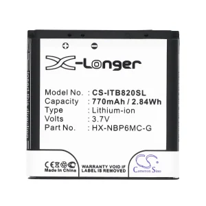 CS-ITB820SL : Battery for i-Blue 820, 821 – Replaces i-Blue HX-NBP6MC-G