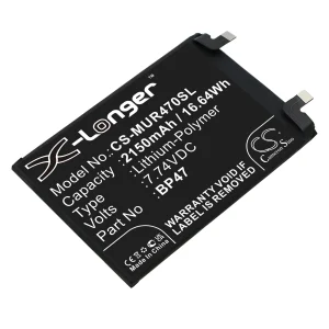 CS-MUR470SL : Battery for Xiaomi Redmi Note 11 Pro+, 21091116UC, 21091116UG and others – Replaces Xiaomi BP47