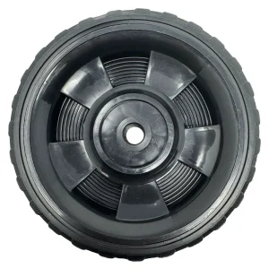 696567 – 2 Wheel Kit – 6″ for 1/2″ Axle, Black Plastic Wheels w/ Rubber Tread, includes Axle Caps