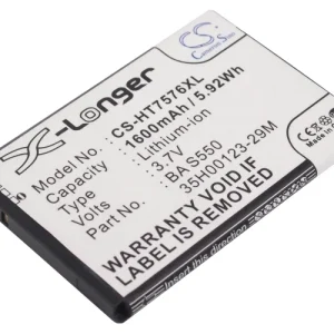 CS-HT7576XL : Battery for HTC 7 Pro, T7576 – Replaces HTC 35H00123-29M, BA S550
