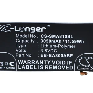 CS-SMA810SL : Battery for Samsung SM-A8000, Galaxy A8 Duos, SM-A800YZ and others – Replaces Samsung EB-BA800ABE