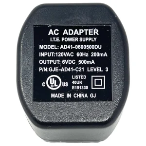 D1732-01 – UPG Charger 6V, 500mA Unregulated, Single Stage