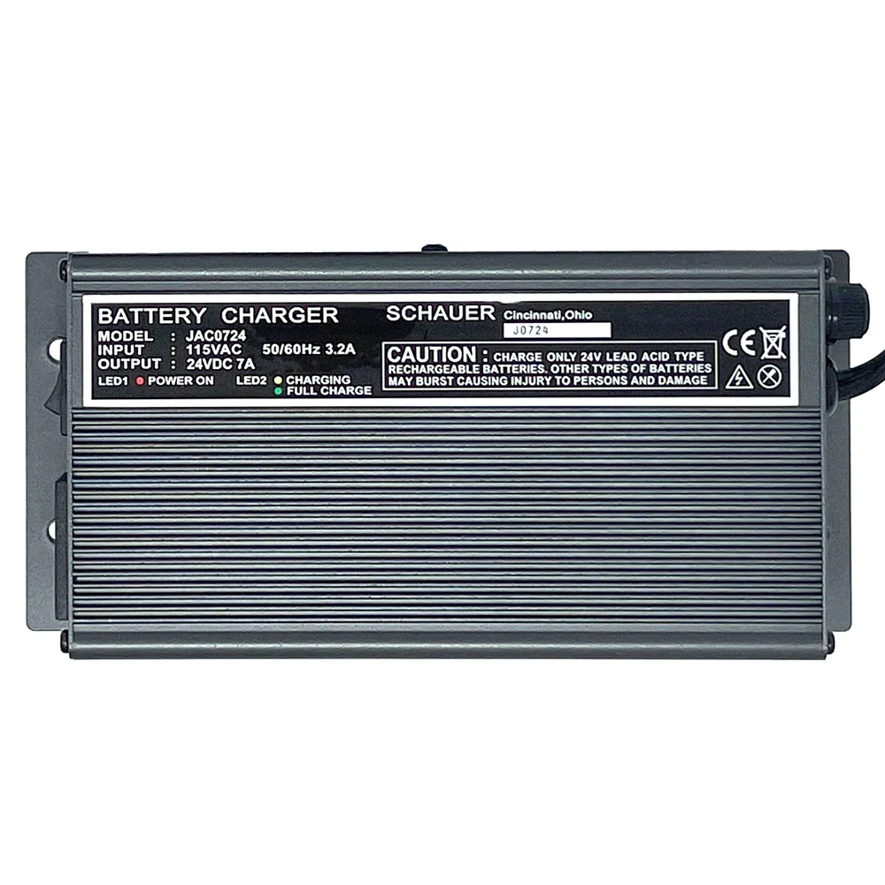JAC0724-R – Schauer 24V, 7A Fully Automatic Electronic Charger/Maintainer – 115VAC – Ring Terminals