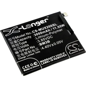 CS-MUX200SL : Battery for Xiaomi Mix 2, MDE5, Mi Mix 2S and others – Replaces Xiaomi BM3B