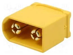 XT60U-M : High-amp secure battery connector for R/C, motor-charger end