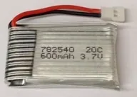 1S600W : 3.7volt 600mAh Li-PO battery for R/C Quads, Helis, etc.