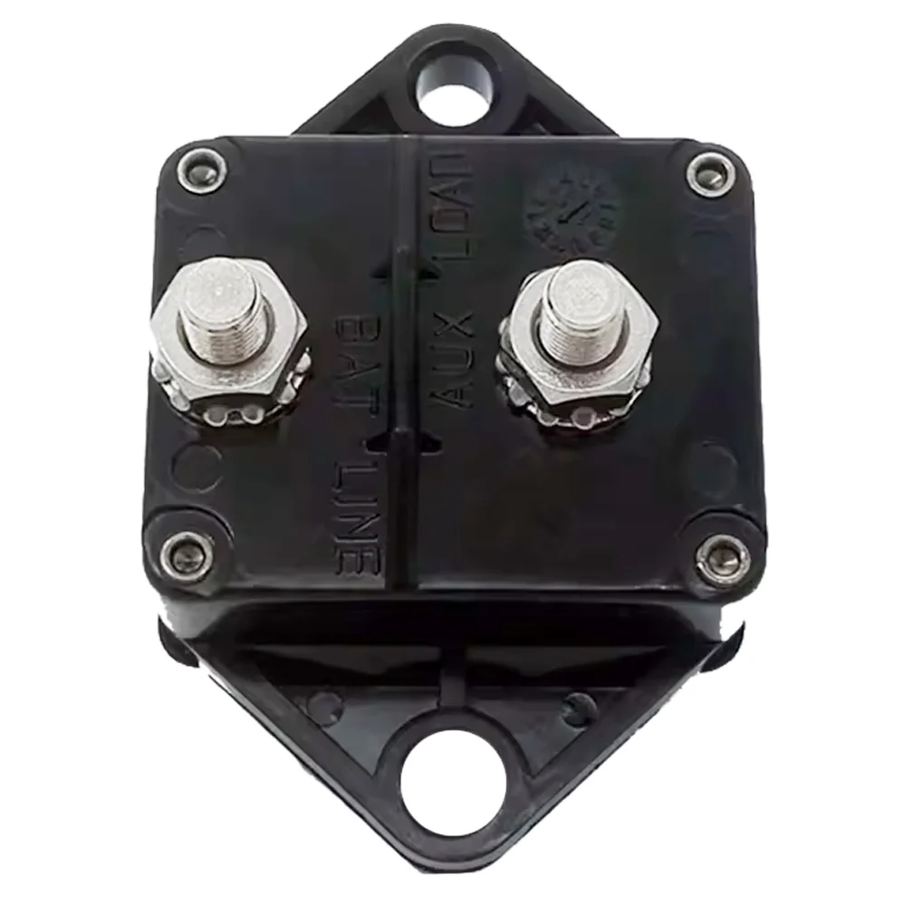 676306 – 60 Amp Waterproof Panel Mount Circuit Breaker, 32V DC Auto-Reset, 1/4-28 Studs