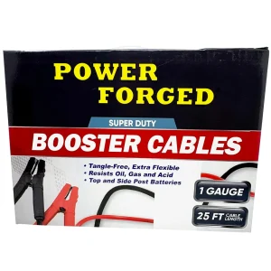 Super Duty Booster Cables, 25 ft – 1ga – 500A Clamps